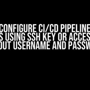 How to Configure CI/CD Pipeline to Pull Changes Using SSH Key or Access Token Without Username and Password?