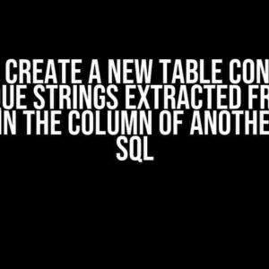 How to Create a New Table Containing All Unique Strings Extracted from JSON Arrays in the Column of Another Table. SQL