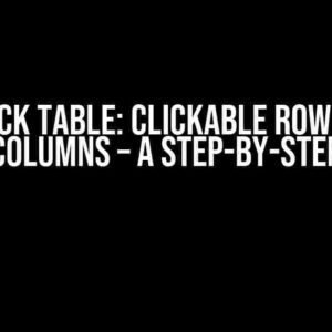 Tanstack Table: Clickable Row Except for 2 Columns – A Step-by-Step Guide